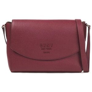 DKNY Rich Burgundy flap Crossbody Bag